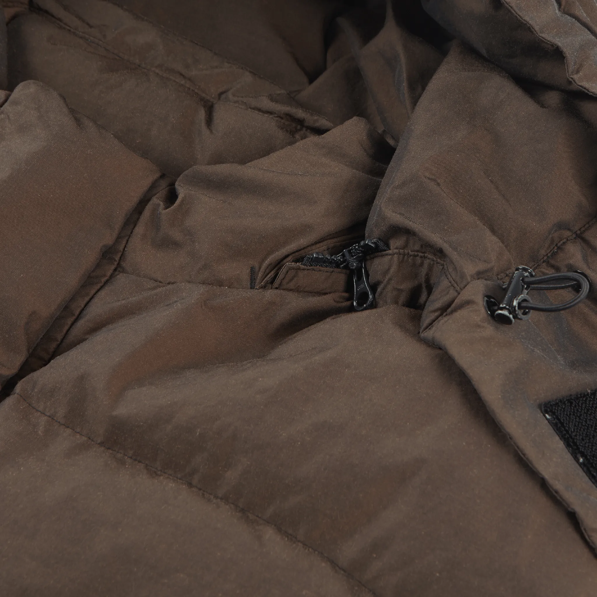 NEITHERS - Discoloured Goose Down Jacket Brown