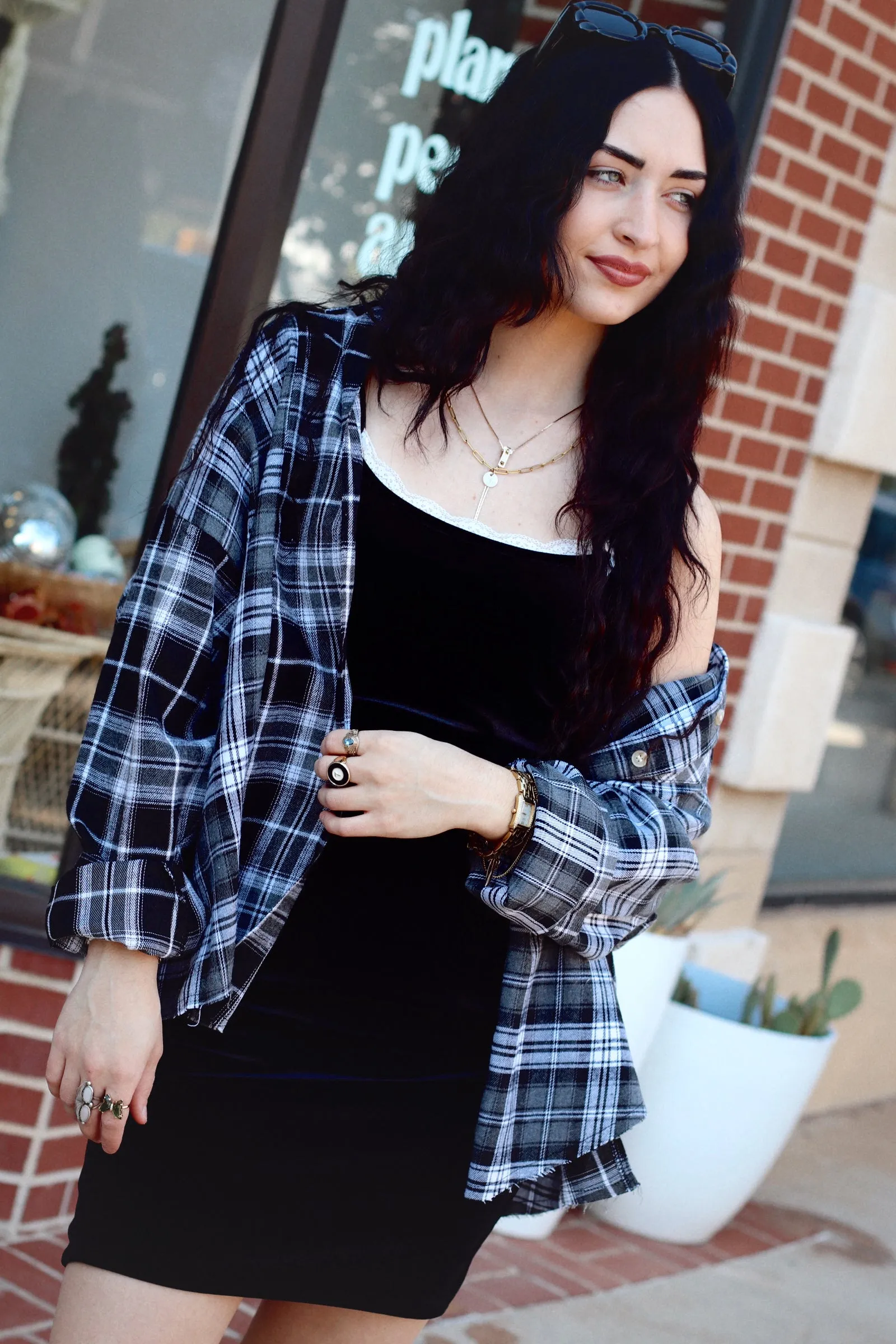 Nellie Oversized Plaid Top