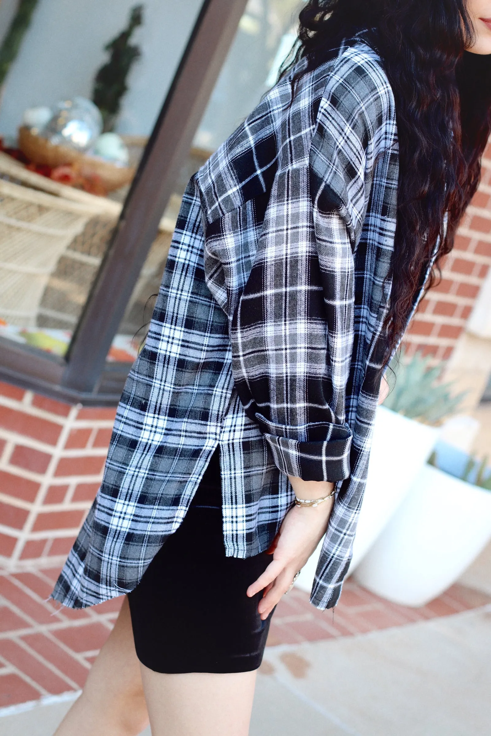 Nellie Oversized Plaid Top