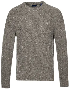 Neps Ribbed Crew Neck Sweater Antracite Melange