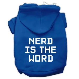 Nerd Is The Word Screen Print Pet Hoodies Blue Size S (10)