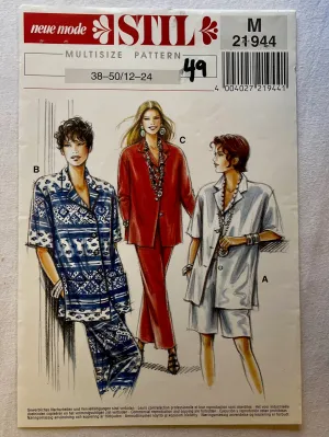 Neue Mode STIL 21944 UNCUT Adult Top, Pants, and Shorts Sizes 12-24