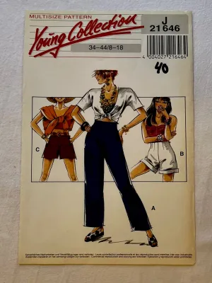 Neue Mode Young Collection J21646 UNCUT Adult Pants and Short Sizes 8-18