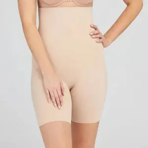New - Assets by Spanx Women's Thintuition High-Waist Shaping Thigh Slimmer - Beige L