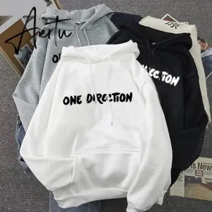 New letter Graphic One Direction Merch Harajuku Aesthetic Women Pullover Hoodie Sweatshirt Streetwear Clothes