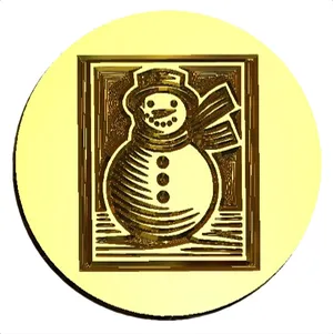 NEW - Linocut Snowman #1 Wax Seal Stamp