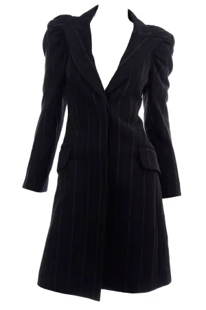 New Marc Jacobs for Louis Vuitton 2010 Charcoal Gray Pinstripe Coat