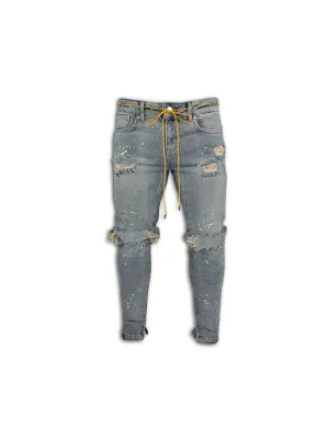 New Men'S Slim Fit Ripped Jeans