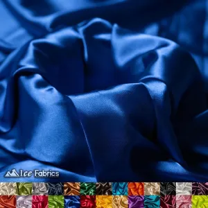 New Shiny Royal Blue Charmeuse Stretch Satin Fabric