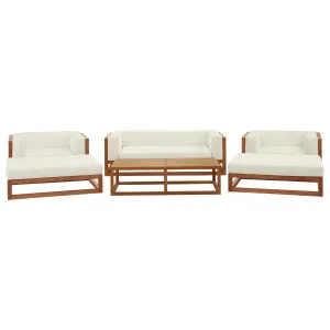 Newbury 6 Piece Outdoor Patio Premium Grade A Teak Wood Set