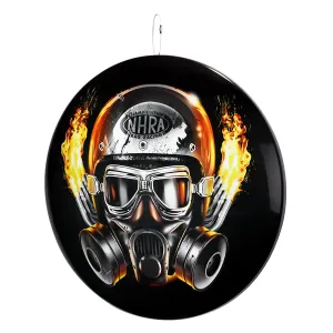 NHRA Gas Mask Helmet Dome Metal Wall Sign - 15.5" x 15.5"