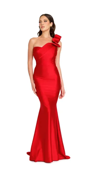 Nicole Bakti - 7356 - Ribbon Shoulder Detail Evening Dress