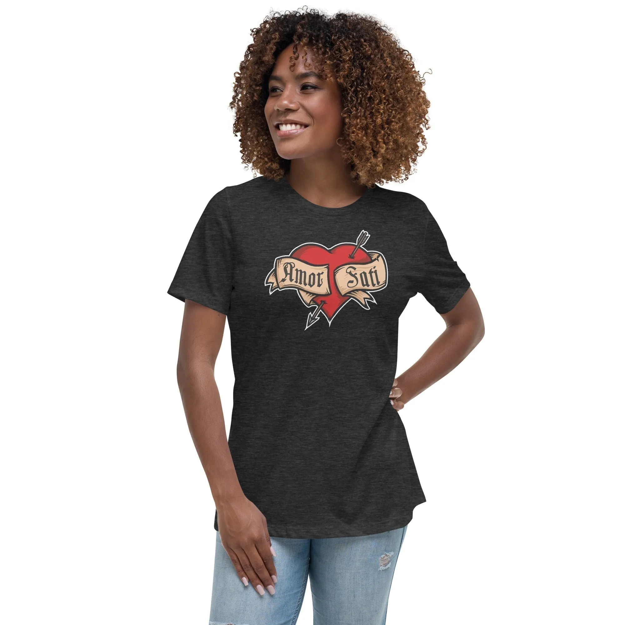 Nietzsche Fatalism Amor Fati Tattoo Heart - Women's T-Shirt