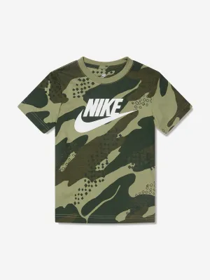 Nike Boys Club Seasonal Camo T-Shirt in Green