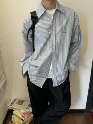 Nine Vertical Stripes Relaxed Fit Shirt
