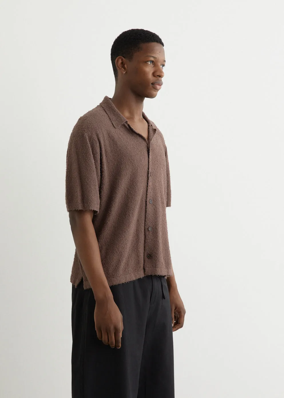 Nineteen Seventy Boucle Knit Short Sleeve Shirt