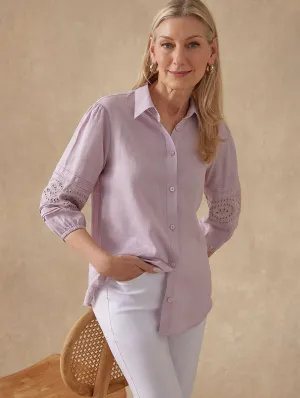 Niya 3/4 Emb Sleeve Shirt