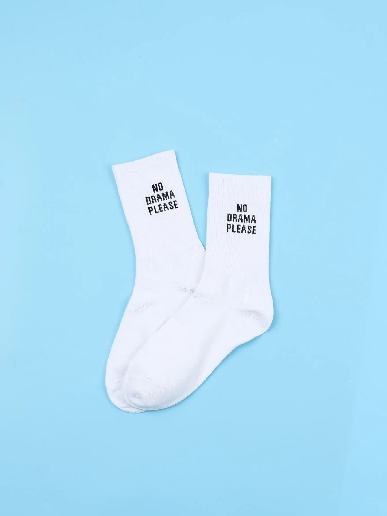 No Drama Please Crew Socks Silly Socks for Men Funky Socks Funny Socks Novelty