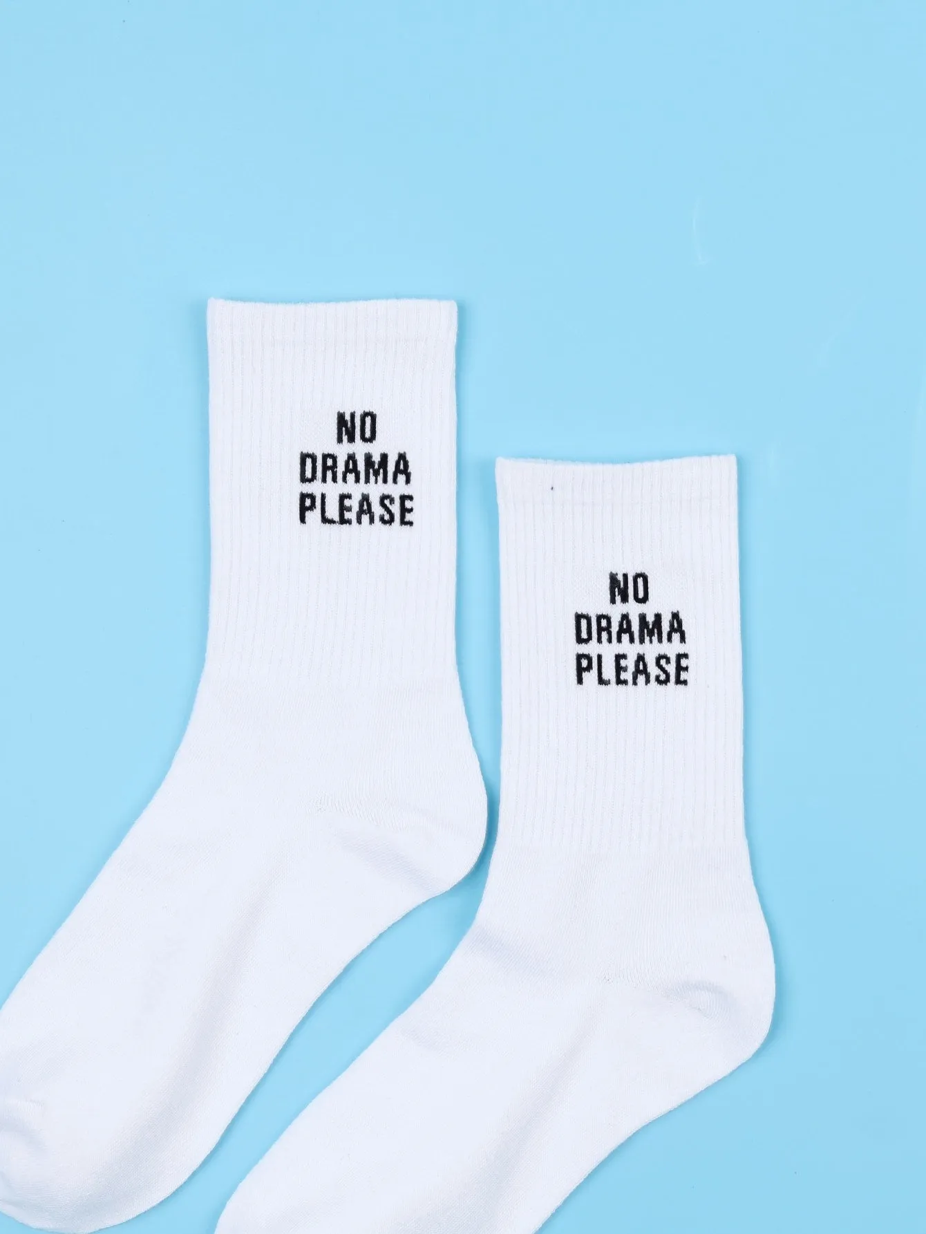No Drama Please Crew Socks Silly Socks for Men Funky Socks Funny Socks Novelty