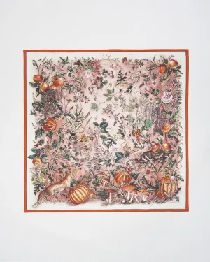 Nocturnal Garden Silk Blend Scarf - Pink Lady