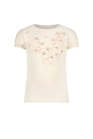 NOMMY luxury flowers T-shirt Ivory