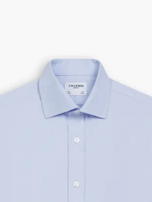 Non-Iron Pale Blue Regular Fit Twill Double Cuff Classic Collar Shirt
