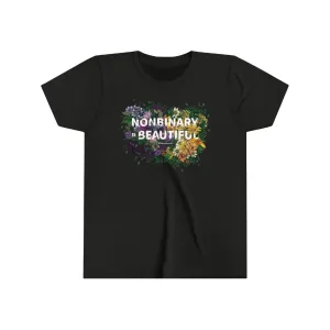 Nonbinary Is Beautiful Short Sleeve Shirt - Black - Kids