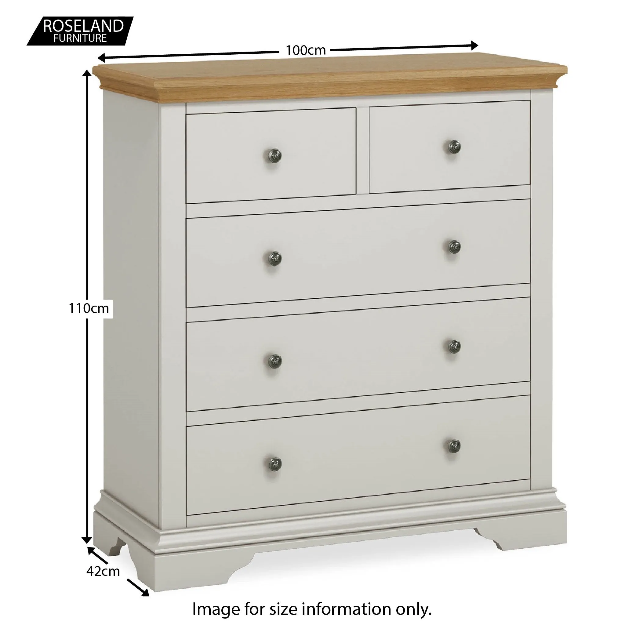 Normandy Grey 2 over 3 Drawer Chest