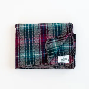 Norris Wool Throw - Wine, Gray, & Teal Plaid