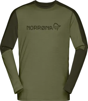 Norrøna Men&#x27;s Falketind Equaliser Merino Round Neck Olive Night/Rosin | Buy Norrøna Men&#x27;s Falketind Equaliser Merino Round Neck Olive Night/Rosin here | Outnorth
