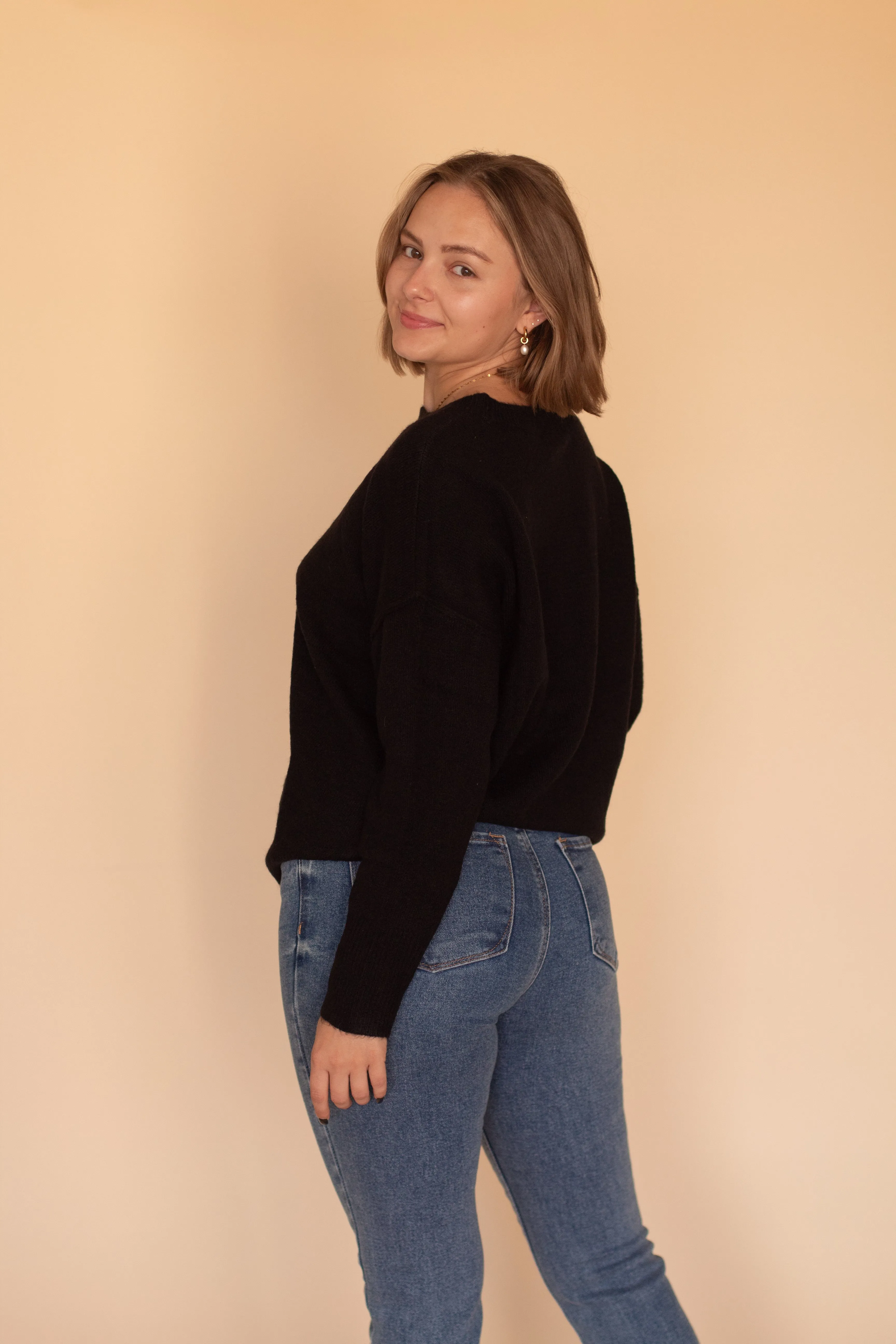 Not So Basic Crewneck Sweater (Black)