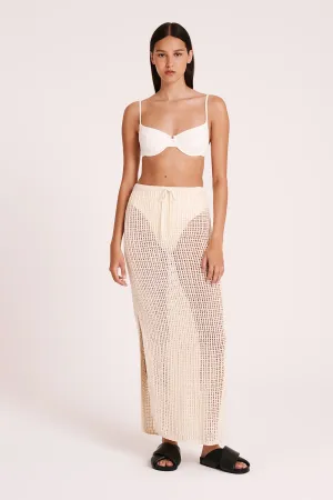 NUDE LUCY Tesni Crochet Skirt NATURAL