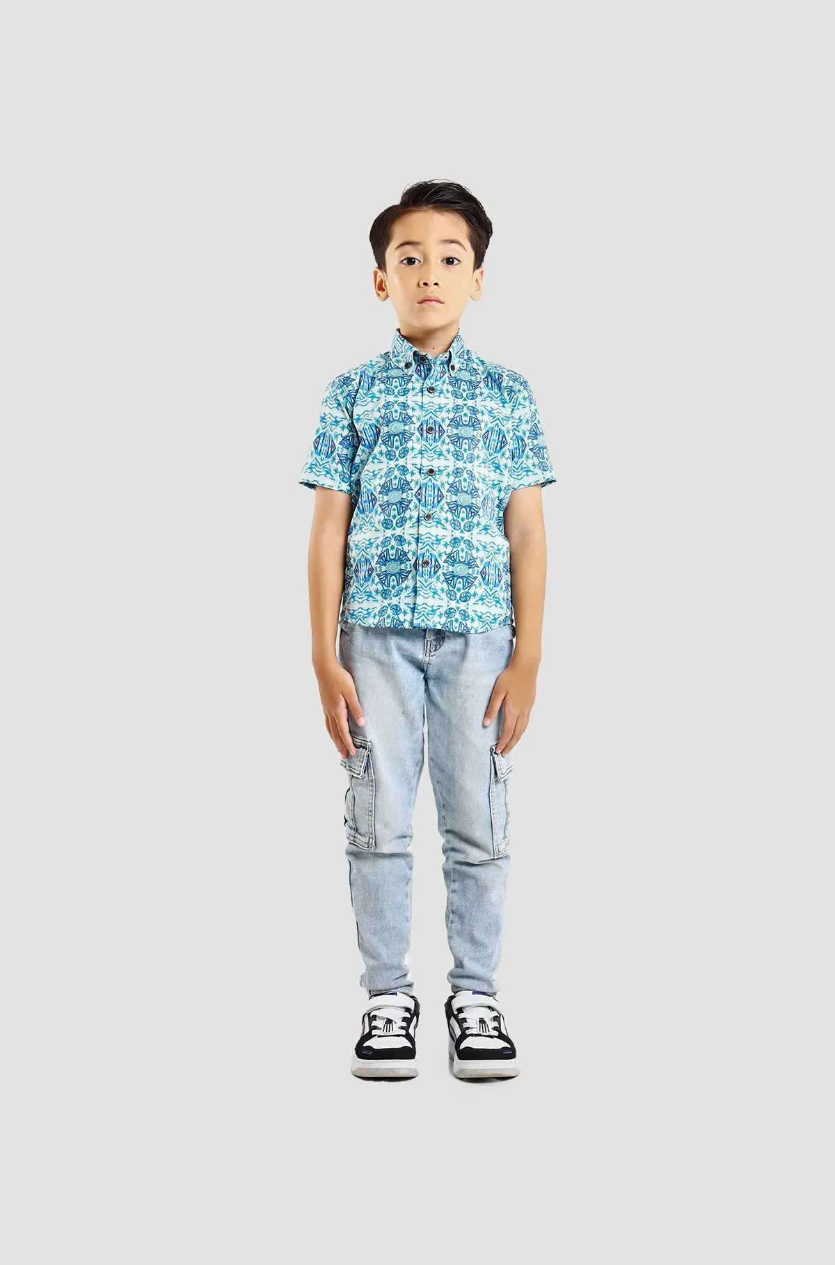 Nusantara Junior Tribal Snow in Delicate Blue