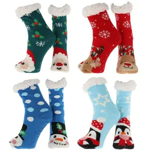 Nuzzles One Size Christmas Kids Slipper Socks - Choice of 3
