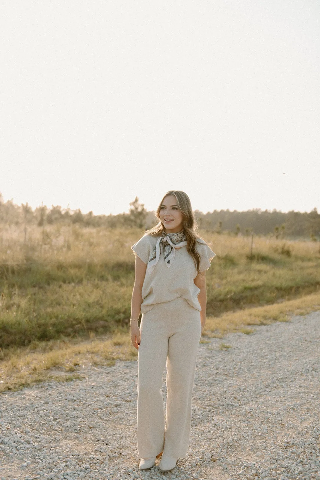 Oatmeal Knit Set Vest