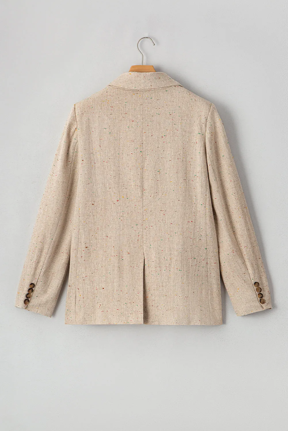 Oatmeal Single Breasted Elegant Suit Jacket