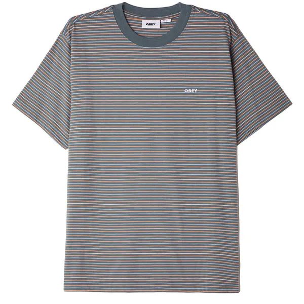 Obey Nelson Mini Stripe T-Shirt - Leaf