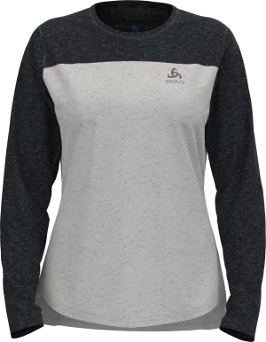 Odlo Women&#x27;s T-shirt Crew Neck L/S X-Alp Linencool Grey Melange/Black Melange | Buy Odlo Women&#x27;s T-shirt Crew Neck L/S X-Alp Linencool Grey Melange/Black Melange here | Outnorth