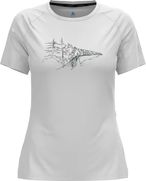 Odlo Women&#x27;s T-Shirt Crew Neck S/S Essential Print White | Buy Odlo Women&#x27;s T-Shirt Crew Neck S/S Essential Print White here | Outnorth