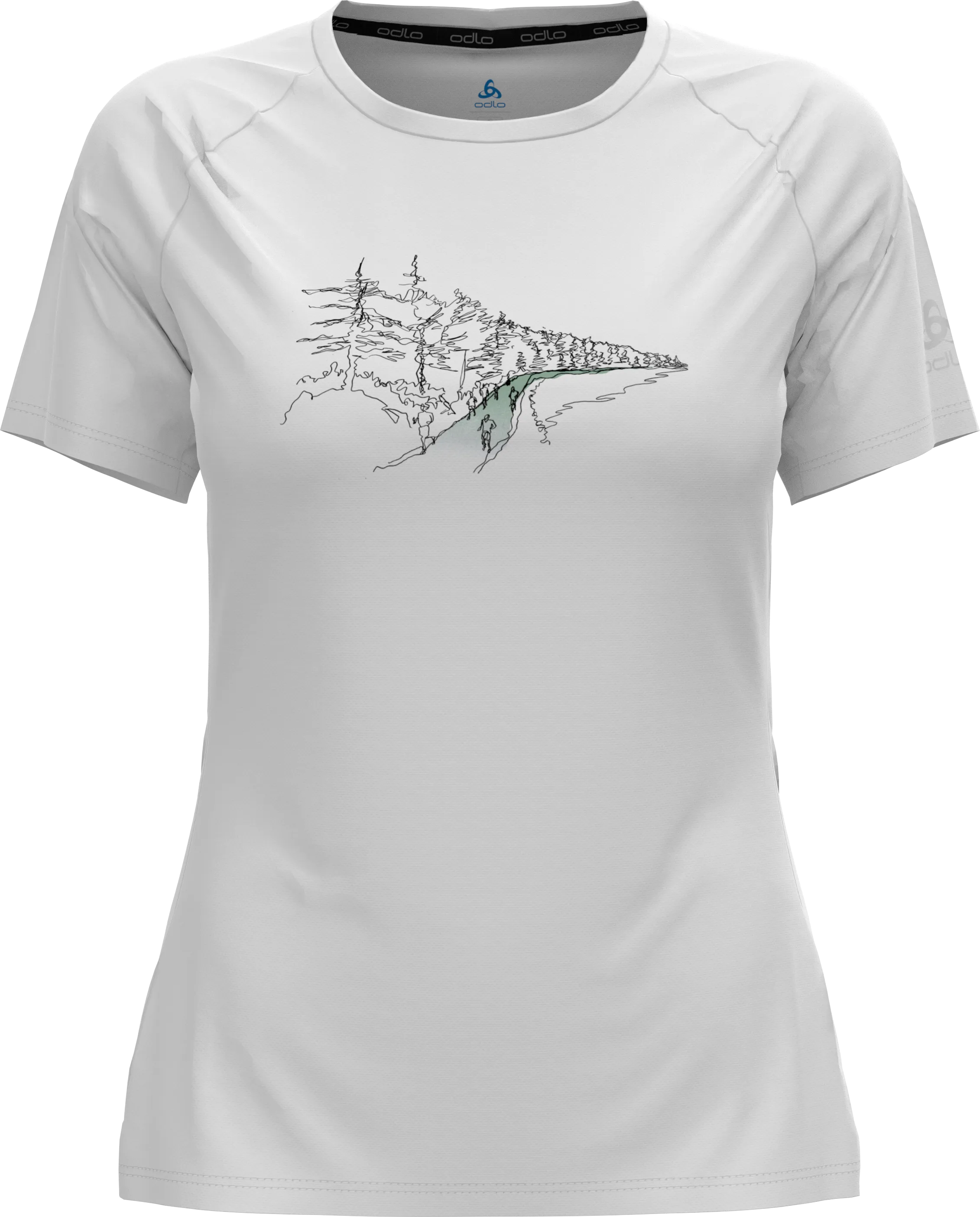 Odlo Women&#x27;s T-Shirt Crew Neck S/S Essential Print White | Buy Odlo Women&#x27;s T-Shirt Crew Neck S/S Essential Print White here | Outnorth
