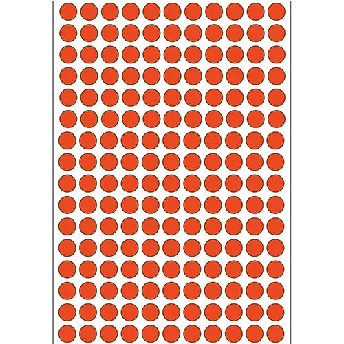 Office Pack Multi-purpose Labels Round 8mm Red (2212)