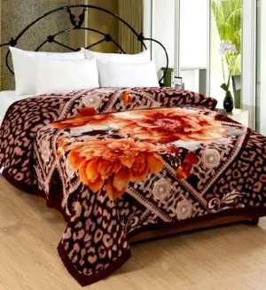 OMAJA HOME Floral Embossed Single Bed Mink Blanket for Winter | Soft and Plush Flower Print Winter Blankets | Soft & Warm Queen Size (Pack of 1) #3