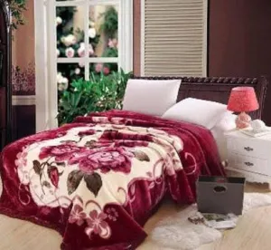 OMAJA HOME Floral Embossed Single Bed Mink Blanket for Winter | Soft and Plush Flower Print Winter Blankets | Soft & Warm Queen Size (Pack of 1) #9, Multicolor, 100 TC