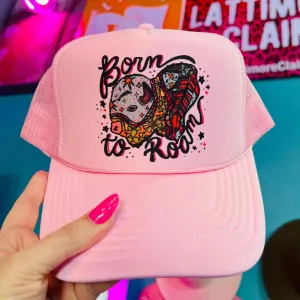 Online Exclusive | Born To Roam Foam Trucker Cap in Baby Pink