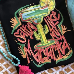 Online Exclusive | Salty Like My Margarita Graphic Tee in Black