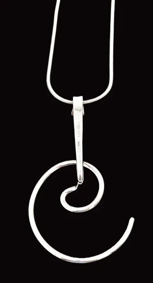 OOAK Designer Nilsson Sterling Abstract Modernist Pendant Necklace C. 1980s