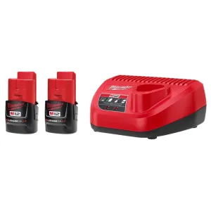 Open Box - M12 12V Lithium-Ion Compact 2.0 Ah Battery Pack (2-Pack) Starter Kit with Charger