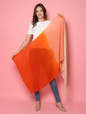Orange Biege Ombre Pure Pashmina Online Multi shaded Shawl