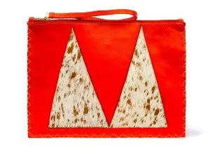 ORANGE FLAT TRAVEL CLUTCH