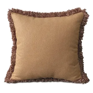 Orange Herringbone Brush Fringe Throw Pillow Cover 20x20